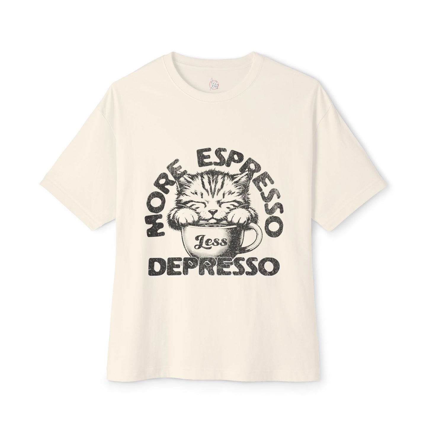 FPD - More Espresso Less Depresso Oversized Tee – Coffee & Mood Statement