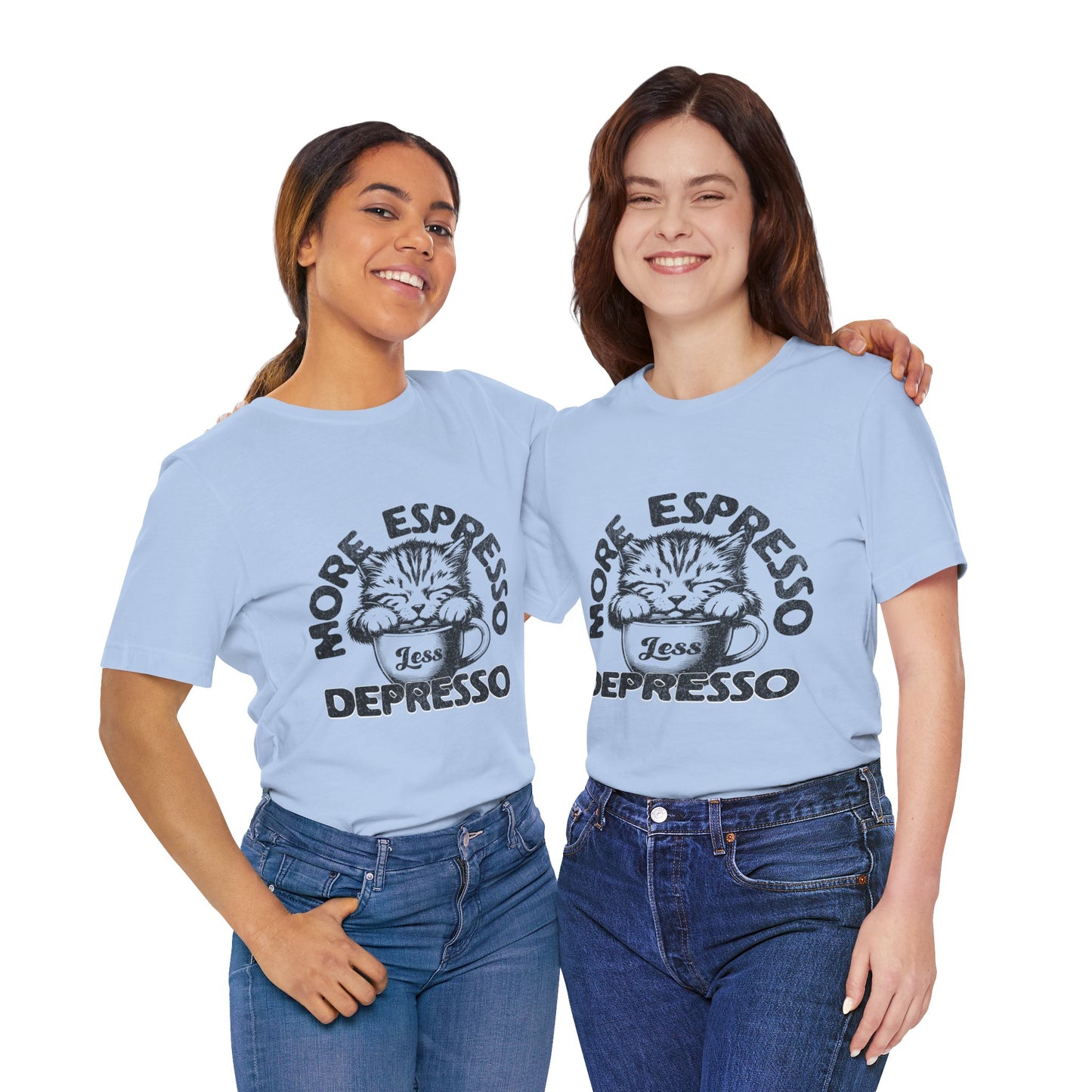 FPD - Unisex T-shirt - More Espresso Less Depresso Tee – Coffee Humor Statement Shirt
