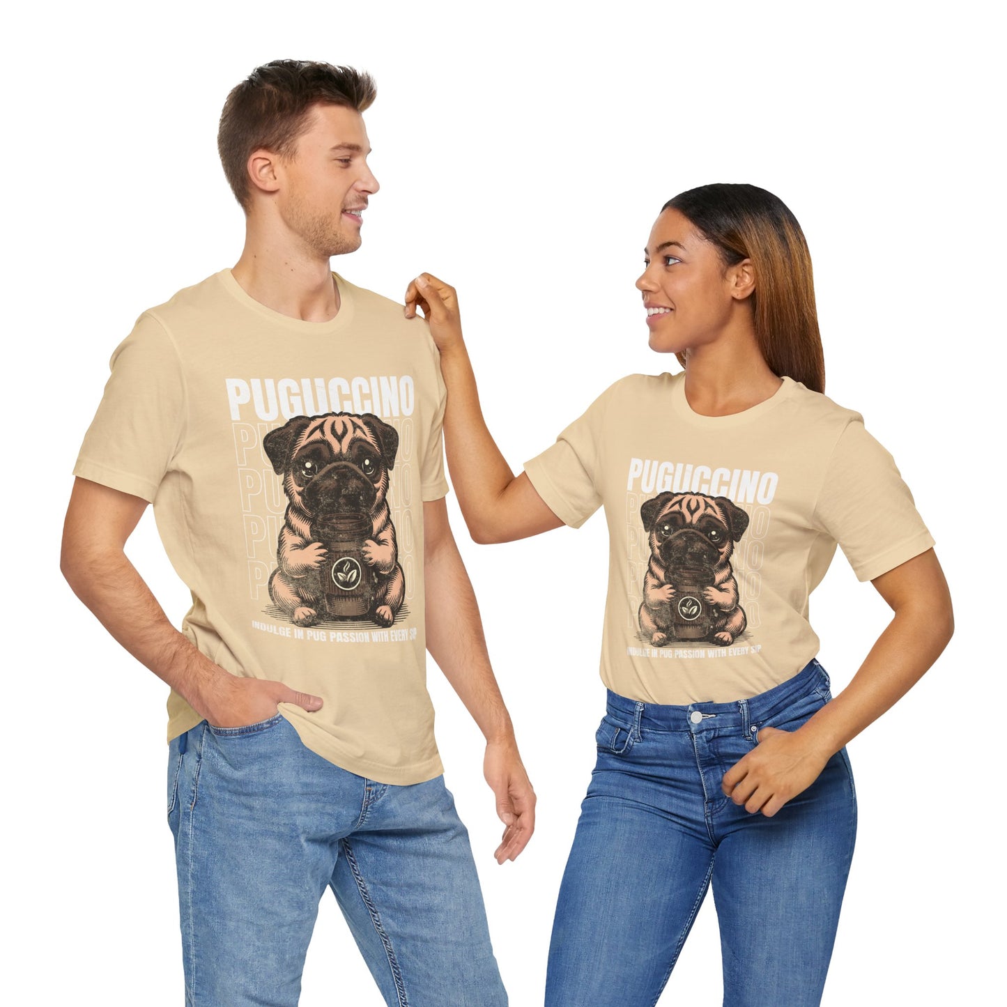 FPD - Unisex T-shirt - Puguccino Tee – Coffee & Pug Lover Statement Shirt