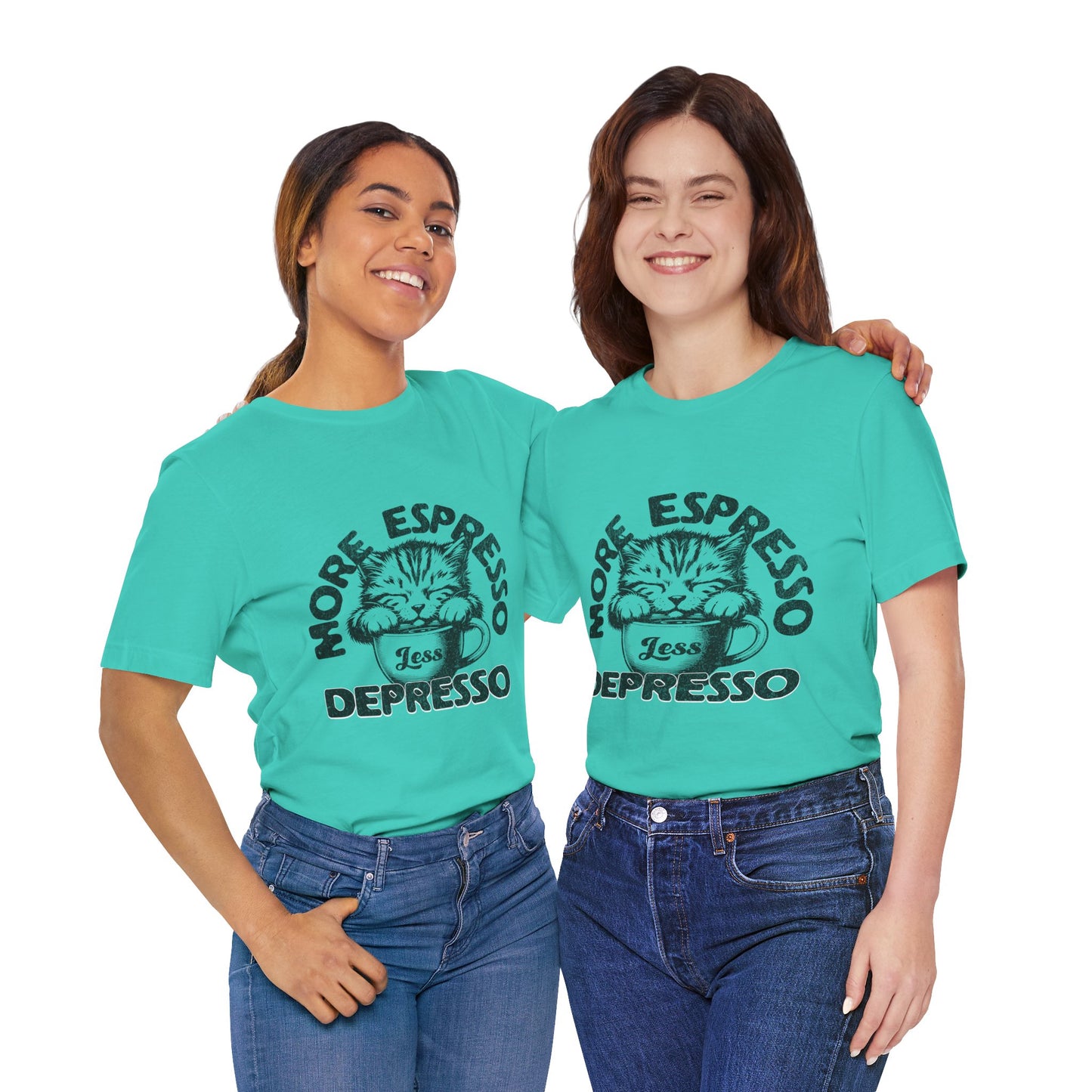 FPD - Unisex T-shirt - More Espresso Less Depresso Tee – Coffee Humor Statement Shirt