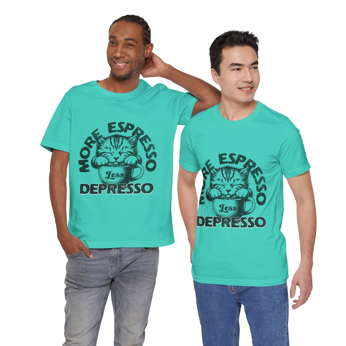 FPD - Unisex T-shirt - More Espresso Less Depresso Tee – Coffee Humor Statement Shirt