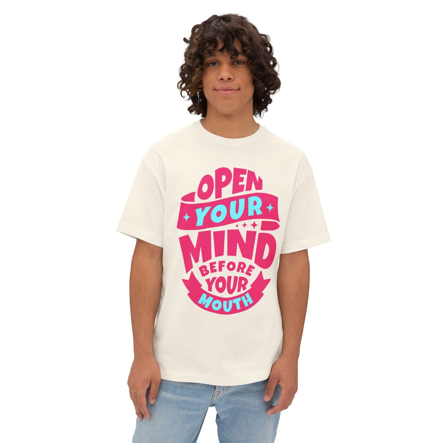 FPD - Open Your Mind Oversized Tee – Think Before You Speak Statement Shirt