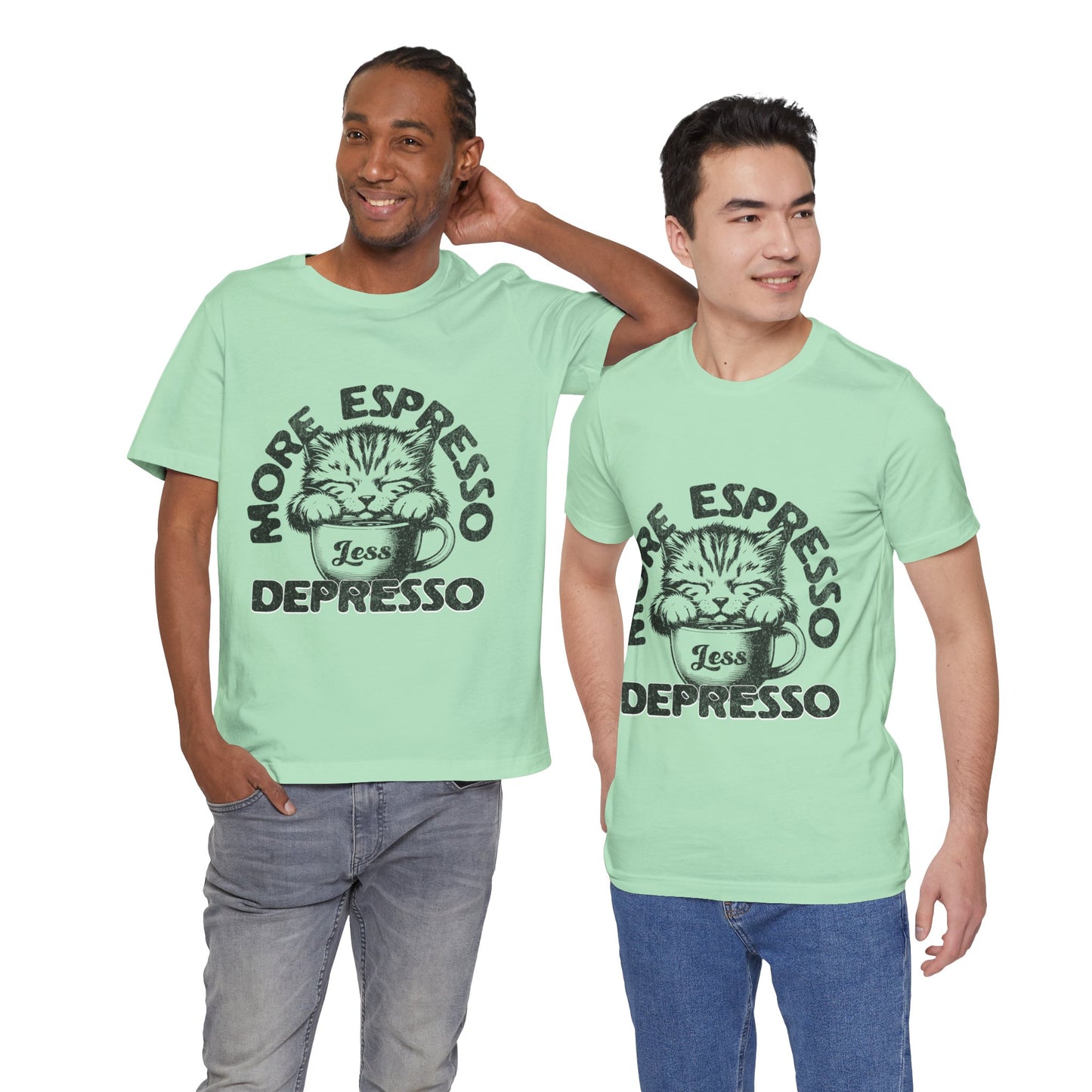 FPD - Unisex T-shirt - More Espresso Less Depresso Tee – Coffee Humor Statement Shirt