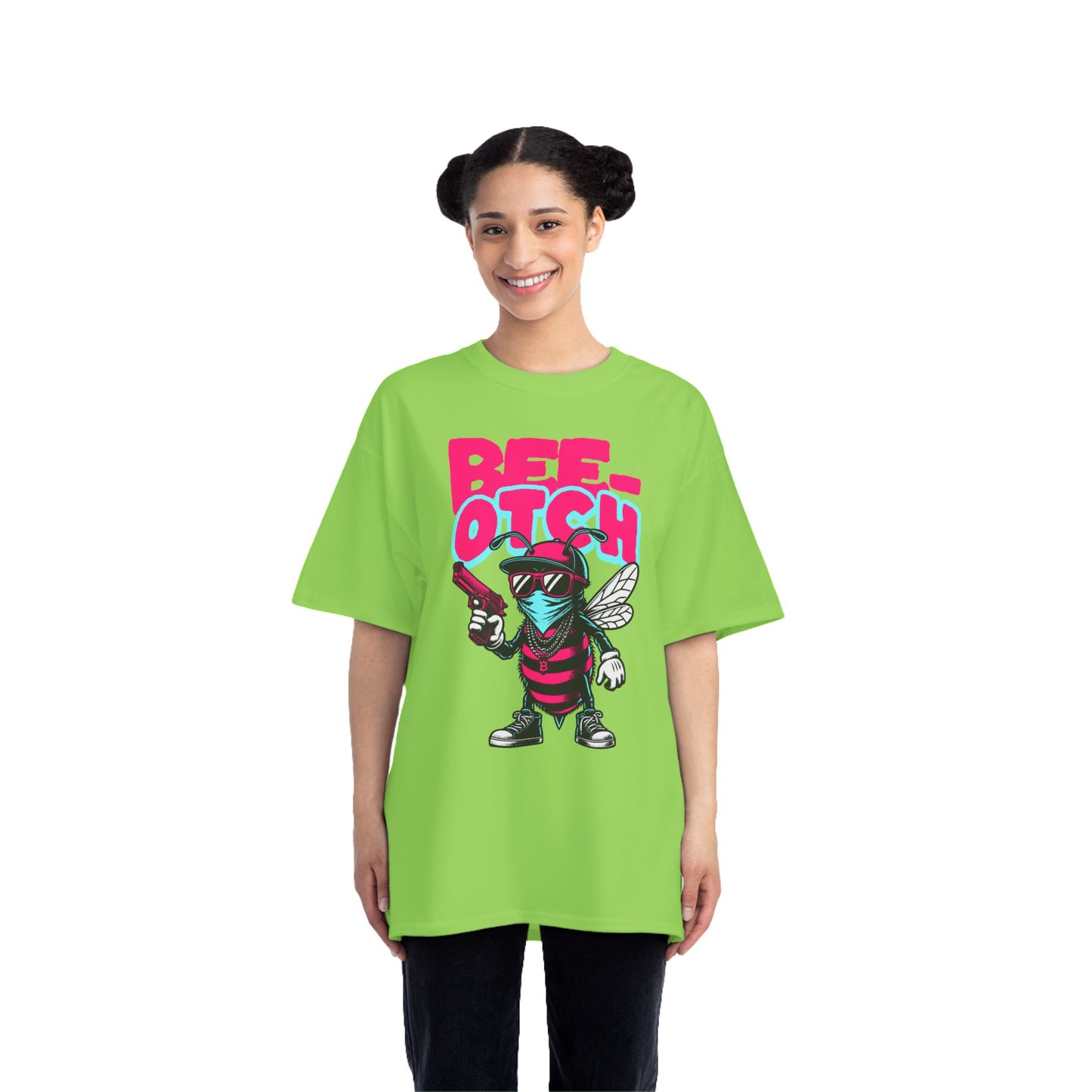 Bee-otch Oversized Graphic T-Shirt – Funny Streetwear Print Tee for Men & Women