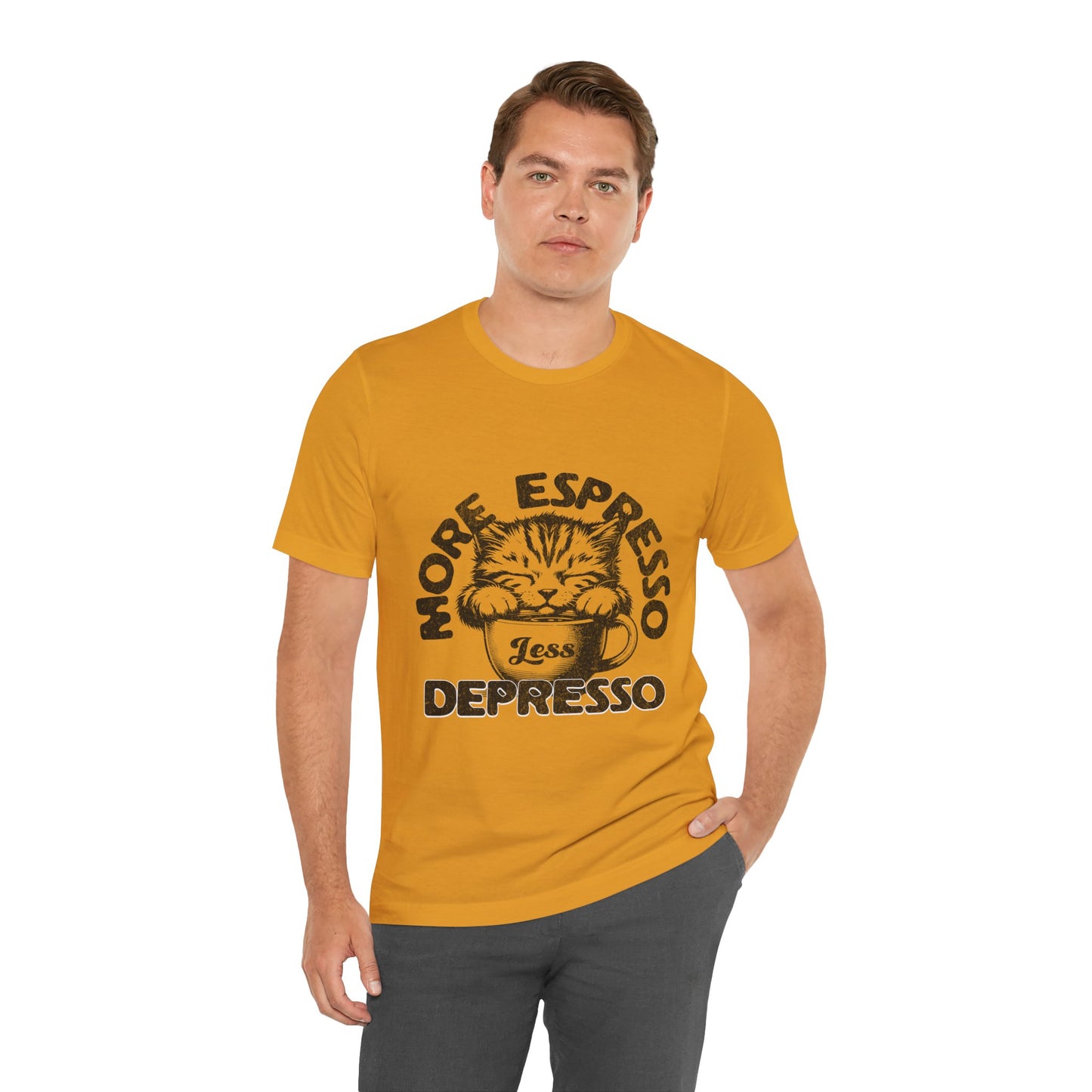 FPD - Unisex T-shirt - More Espresso Less Depresso Tee – Coffee Humor Statement Shirt