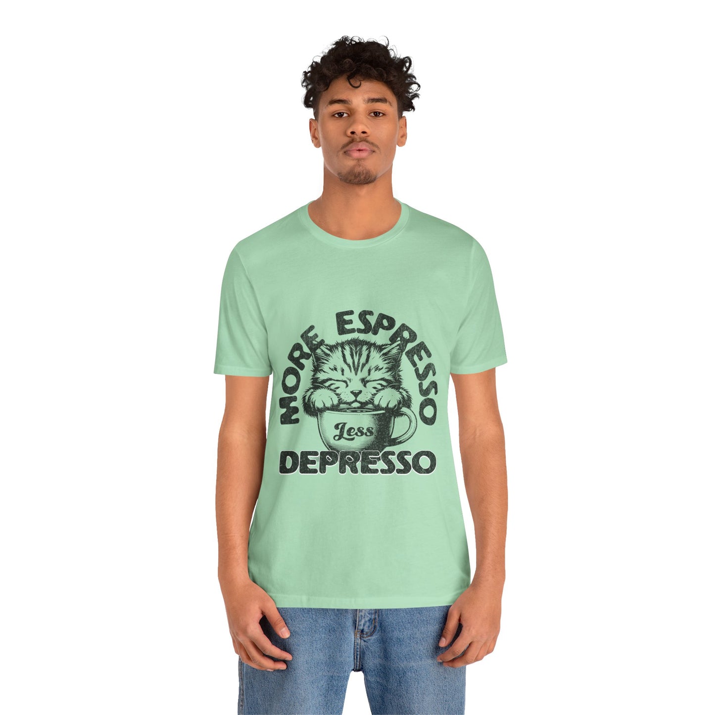 FPD - Unisex T-shirt - More Espresso Less Depresso Tee – Coffee Humor Statement Shirt