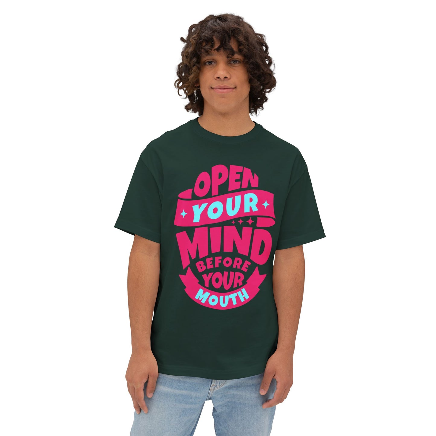FPD - Open Your Mind Oversized Tee – Think Before You Speak Statement Shirt