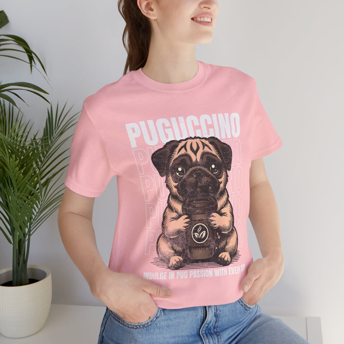 FPD - Unisex T-shirt - Puguccino Tee – Coffee & Pug Lover Statement Shirt