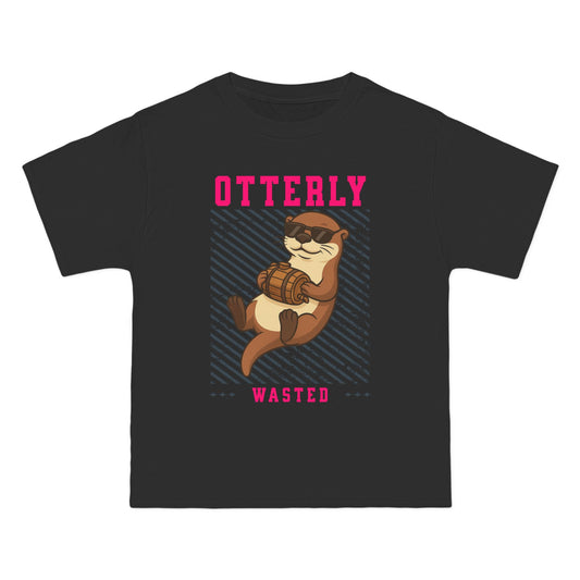 Otterly Wasted Oversized T-Shirt – Funny Animal Pun Graphic Tee | Custom Beer Party Print