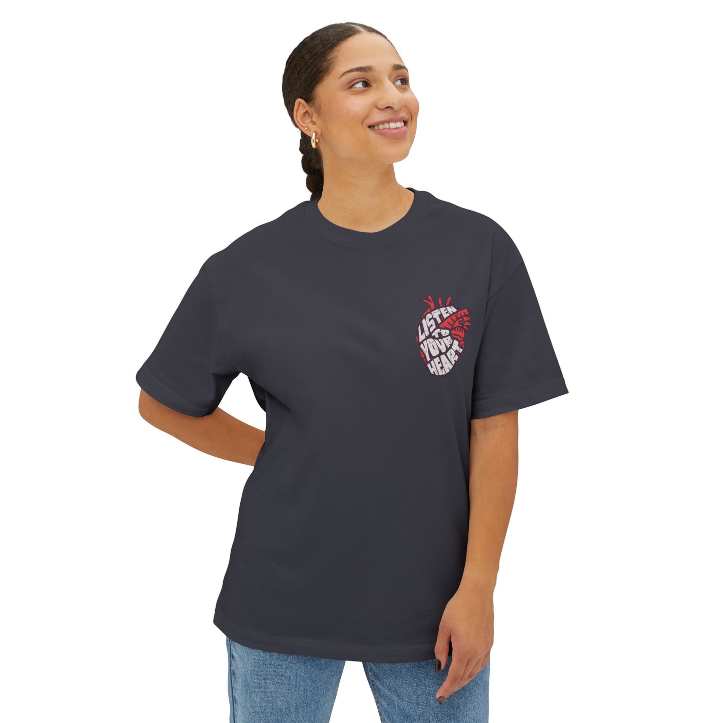FPD - Listen to Your Heart Oversized Tee — Intuition & Emotion Statement Shirt