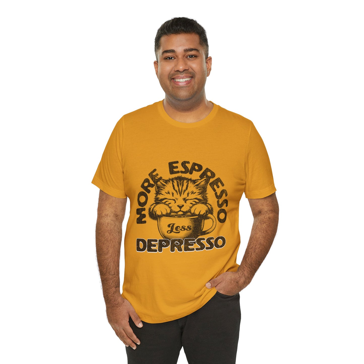 FPD - Unisex T-shirt - More Espresso Less Depresso Tee – Coffee Humor Statement Shirt