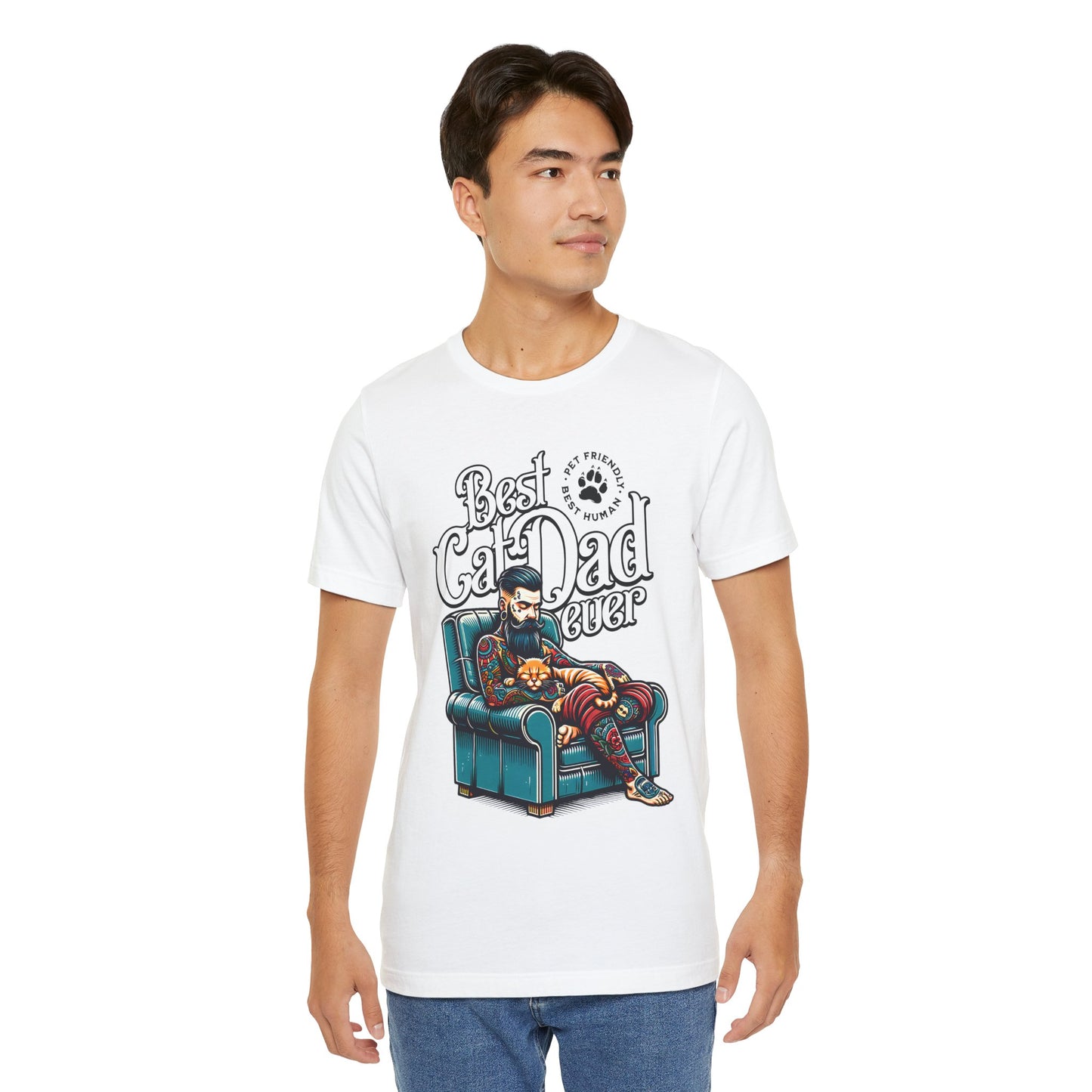 Best Cat Dad Ever Unisex T-Shirt – Perfect Gift for Cat Lovers - FPD