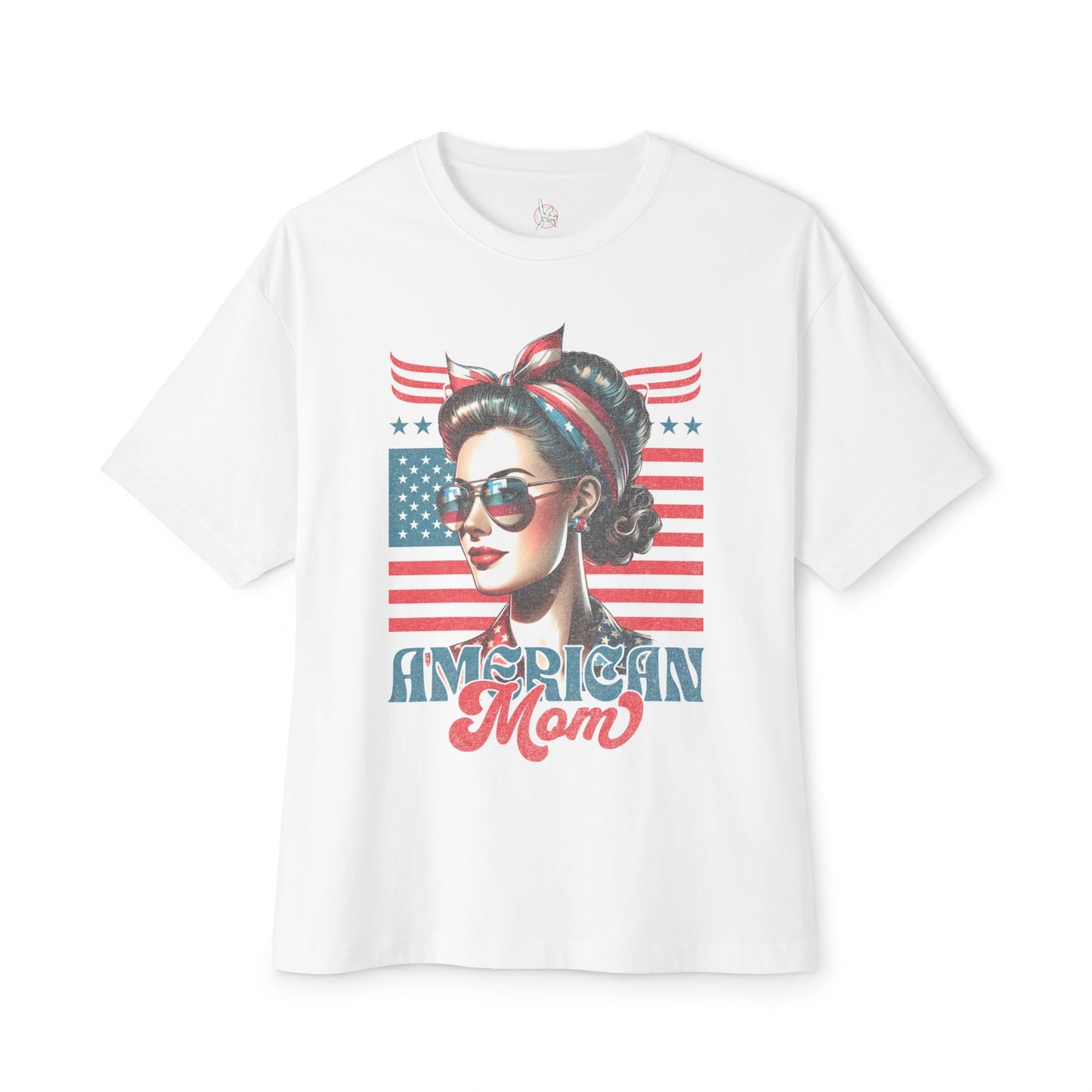 American Mom Oversized T-Shirt – Relaxed Patriotic Style for Moms