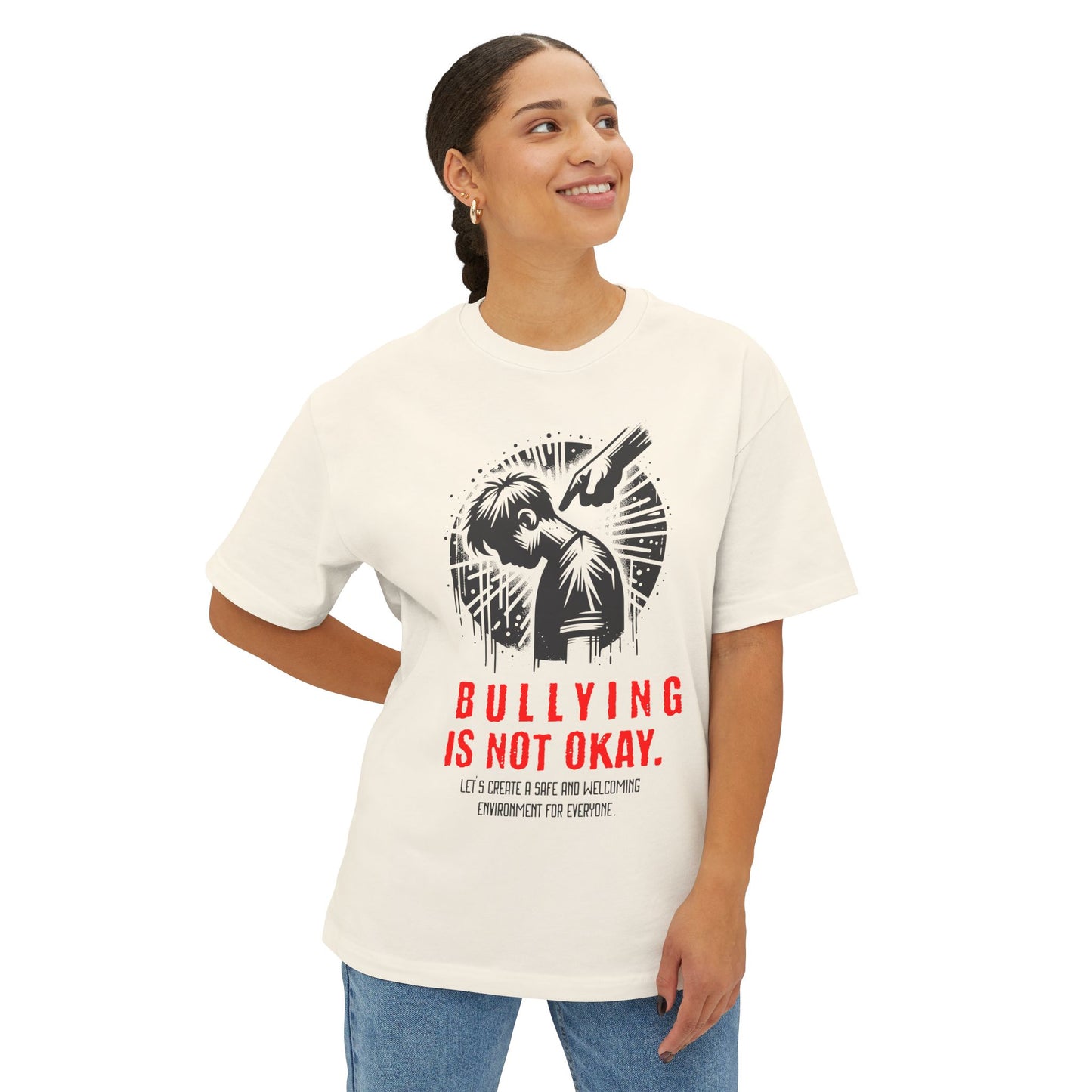 FPD - Bullying Is Not Okay Oversized Tee — Anti-Bullying Statement Shirt
