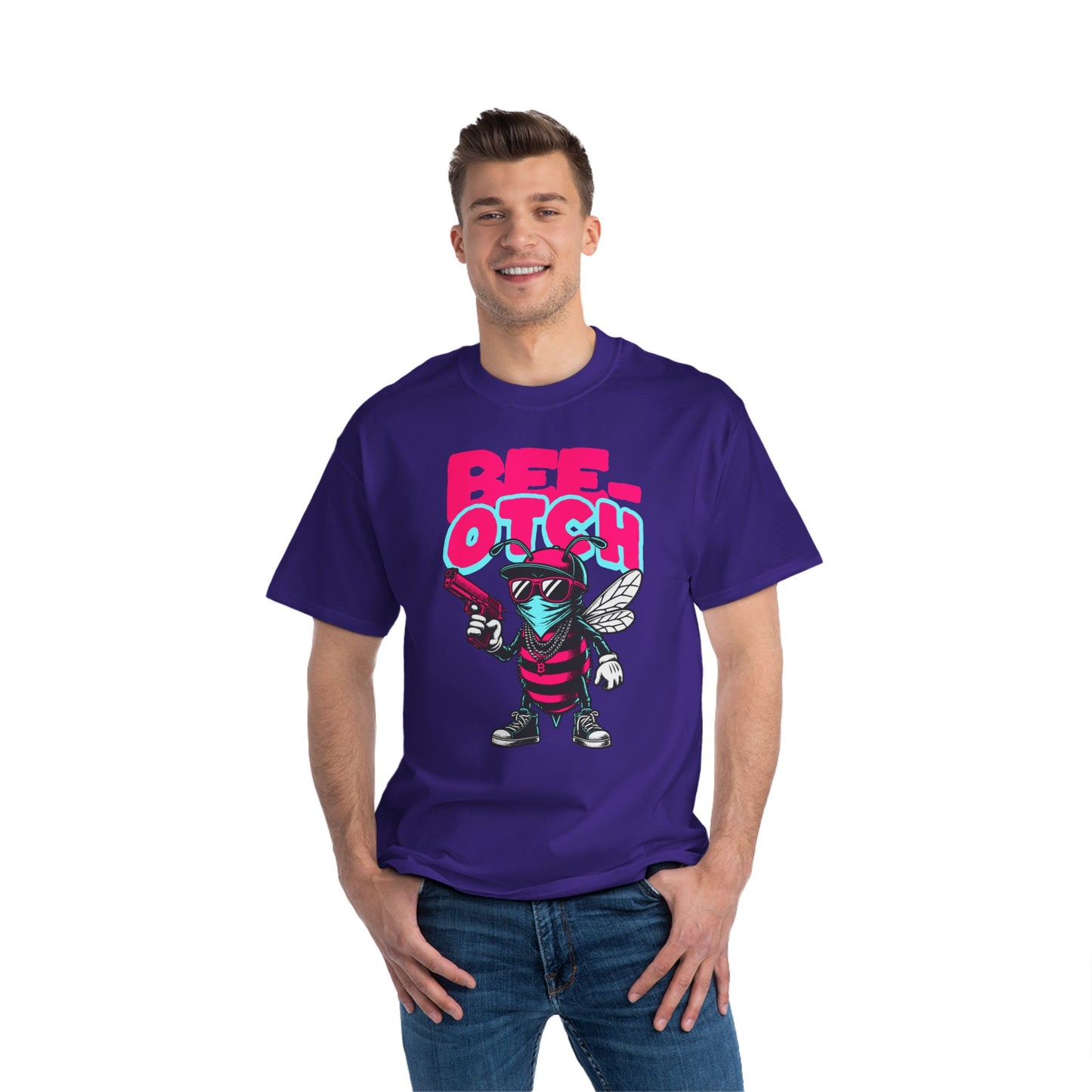 Bee-otch Oversized Graphic T-Shirt – Funny Streetwear Print Tee for Men & Women
