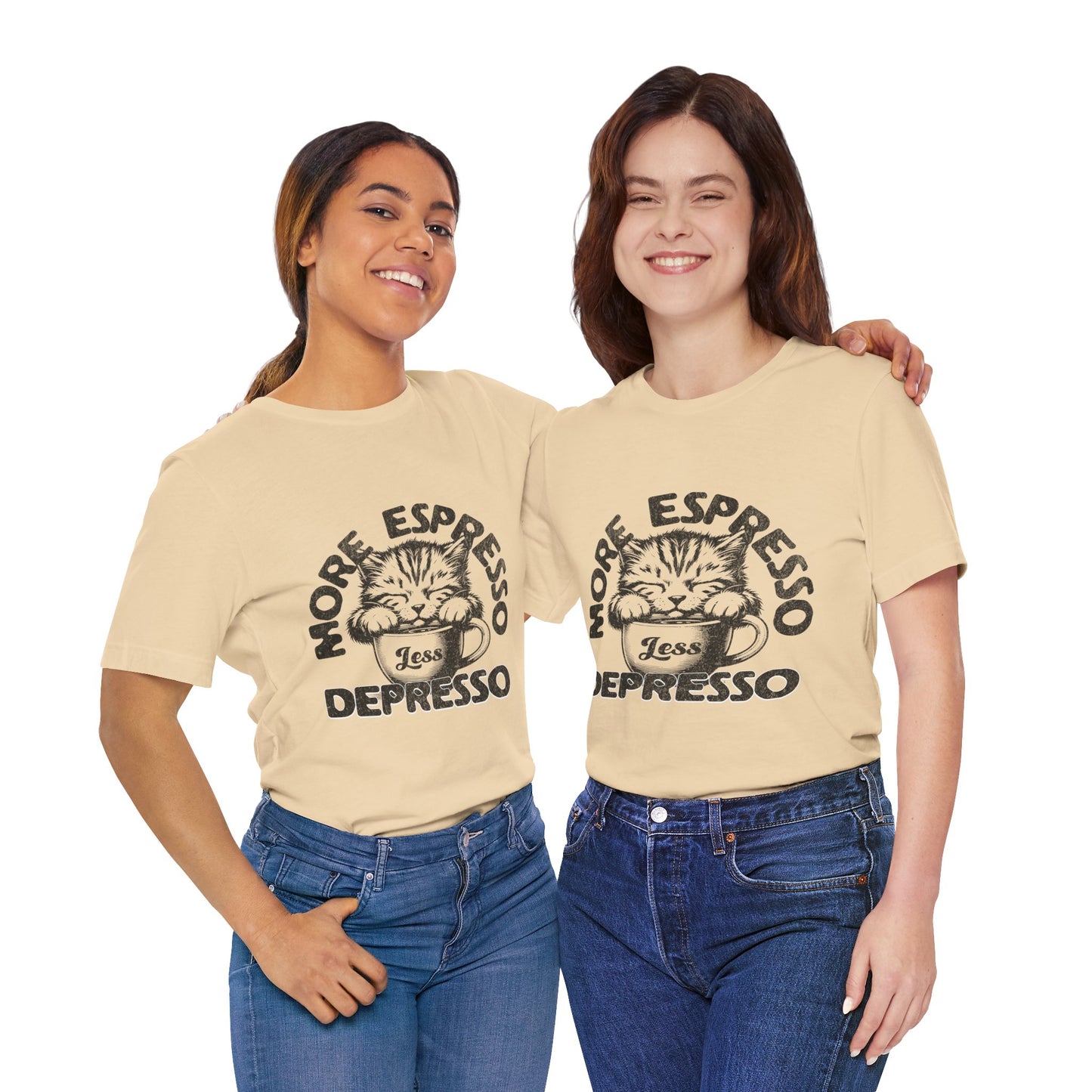 FPD - Unisex T-shirt - More Espresso Less Depresso Tee – Coffee Humor Statement Shirt