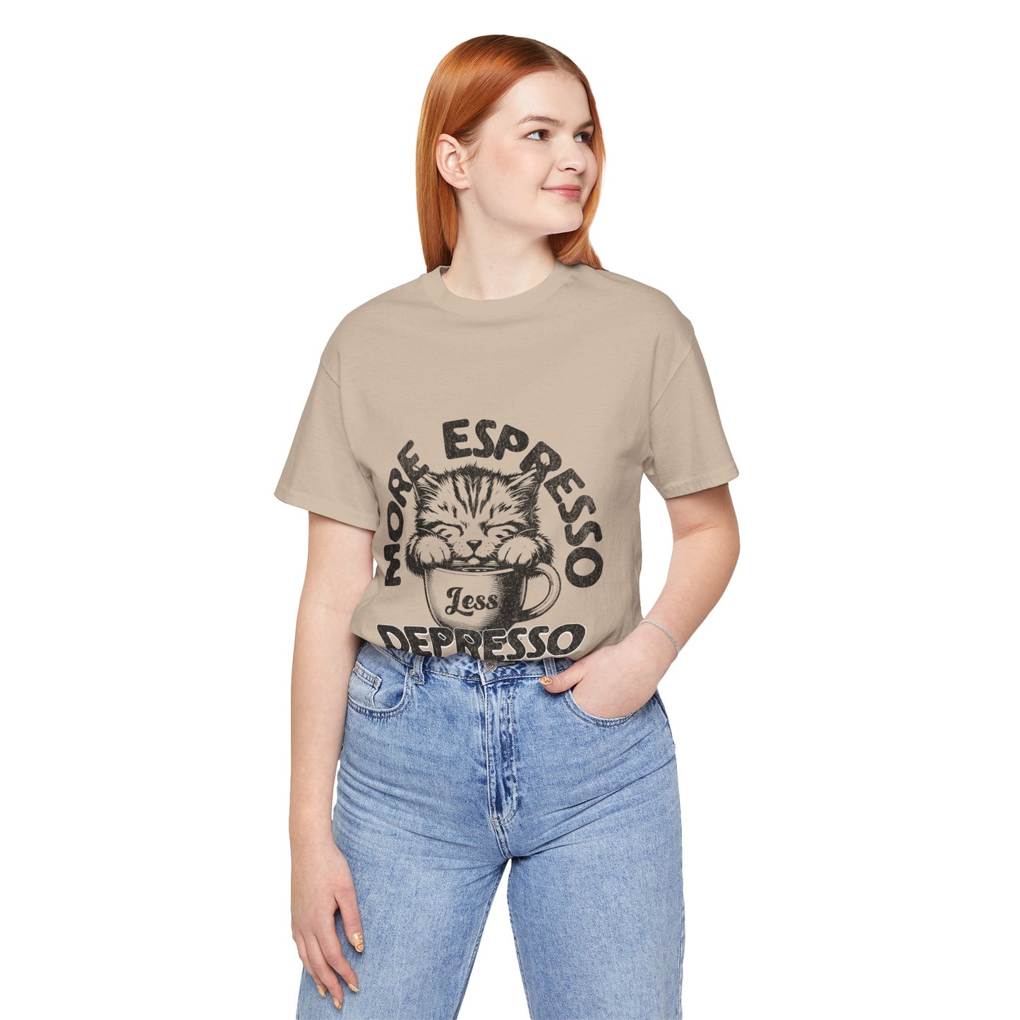 FPD - Unisex T-shirt - More Espresso Less Depresso Tee – Coffee Humor Statement Shirt