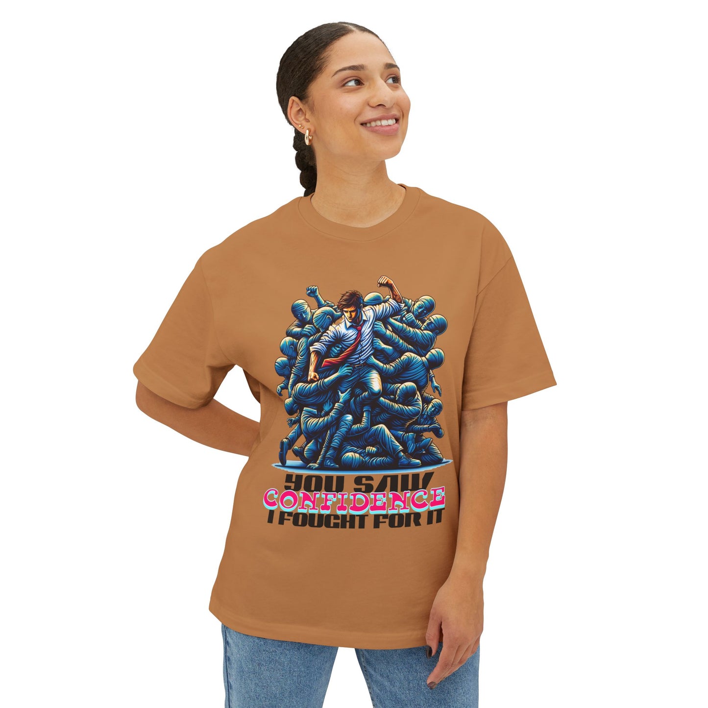 FPD - I Fought for Confidence Oversized Tee – Empowerment Statement Shirt