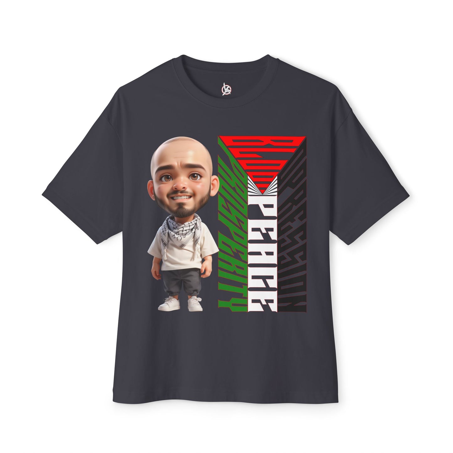 Palestinian Flag Freedom Peace Equality Oversized Tee – Solidarity Shirt - FPD