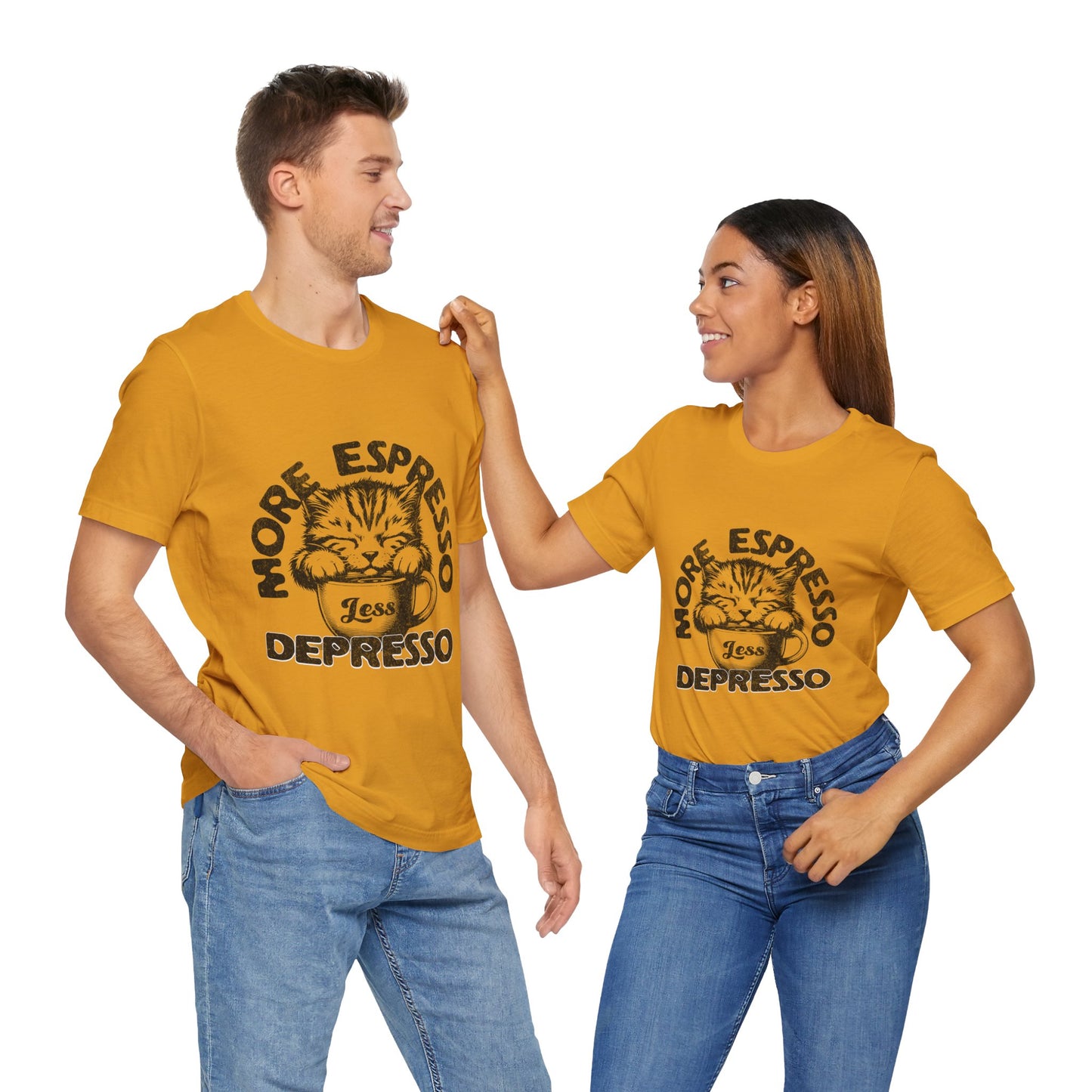 FPD - Unisex T-shirt - More Espresso Less Depresso Tee – Coffee Humor Statement Shirt
