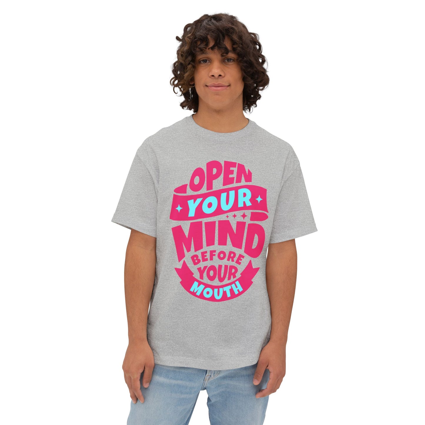 FPD - Open Your Mind Oversized Tee – Think Before You Speak Statement Shirt