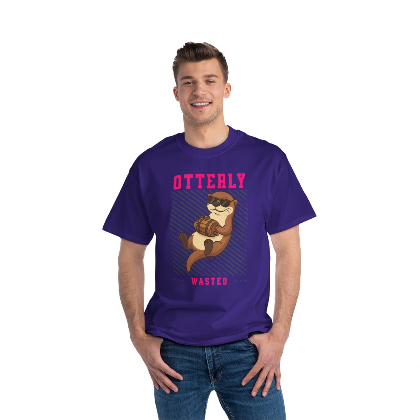 Otterly Wasted Oversized T-Shirt – Funny Animal Pun Graphic Tee | Custom Beer Party Print