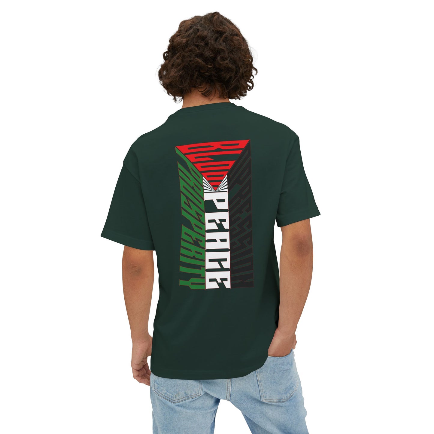 Palestinian Flag Blood Peace Prosperity Oversized Tee – Freedom & Solidarity Shirt - F&BPD