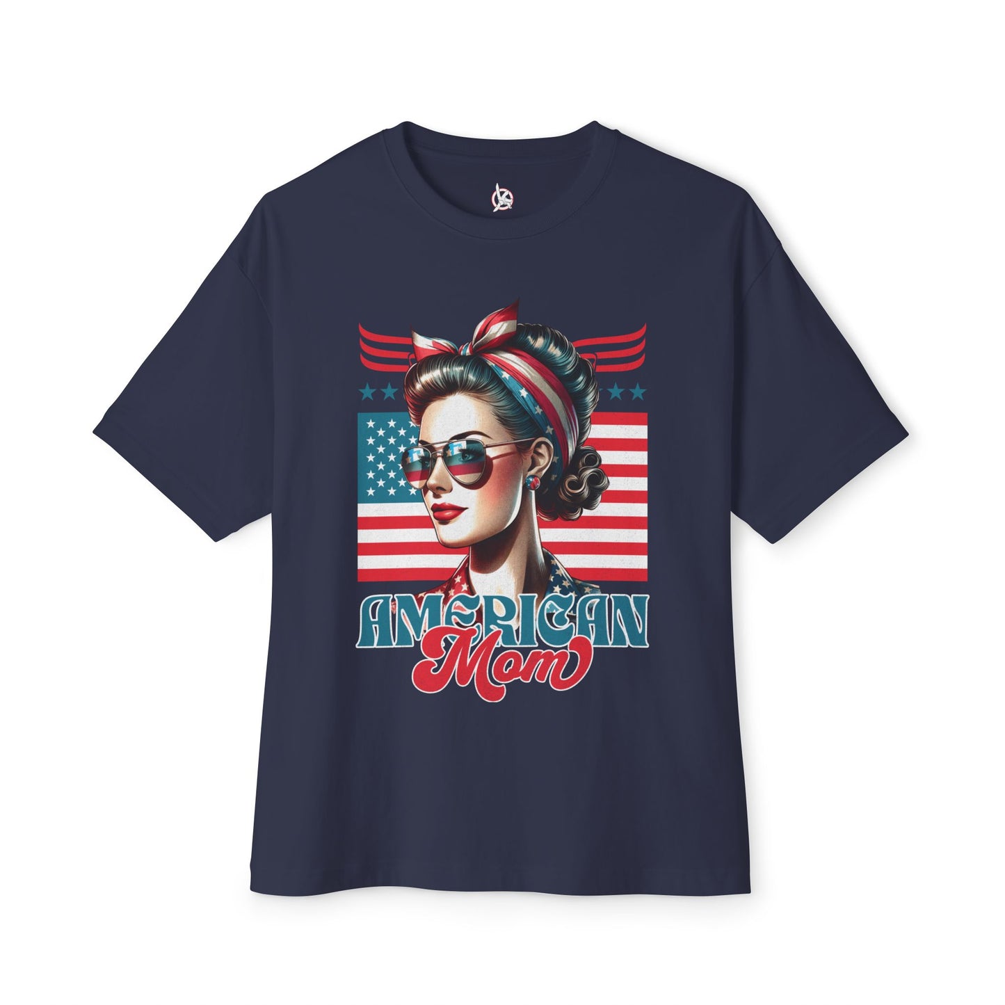 American Mom Oversized T-Shirt – Relaxed Patriotic Style for Moms