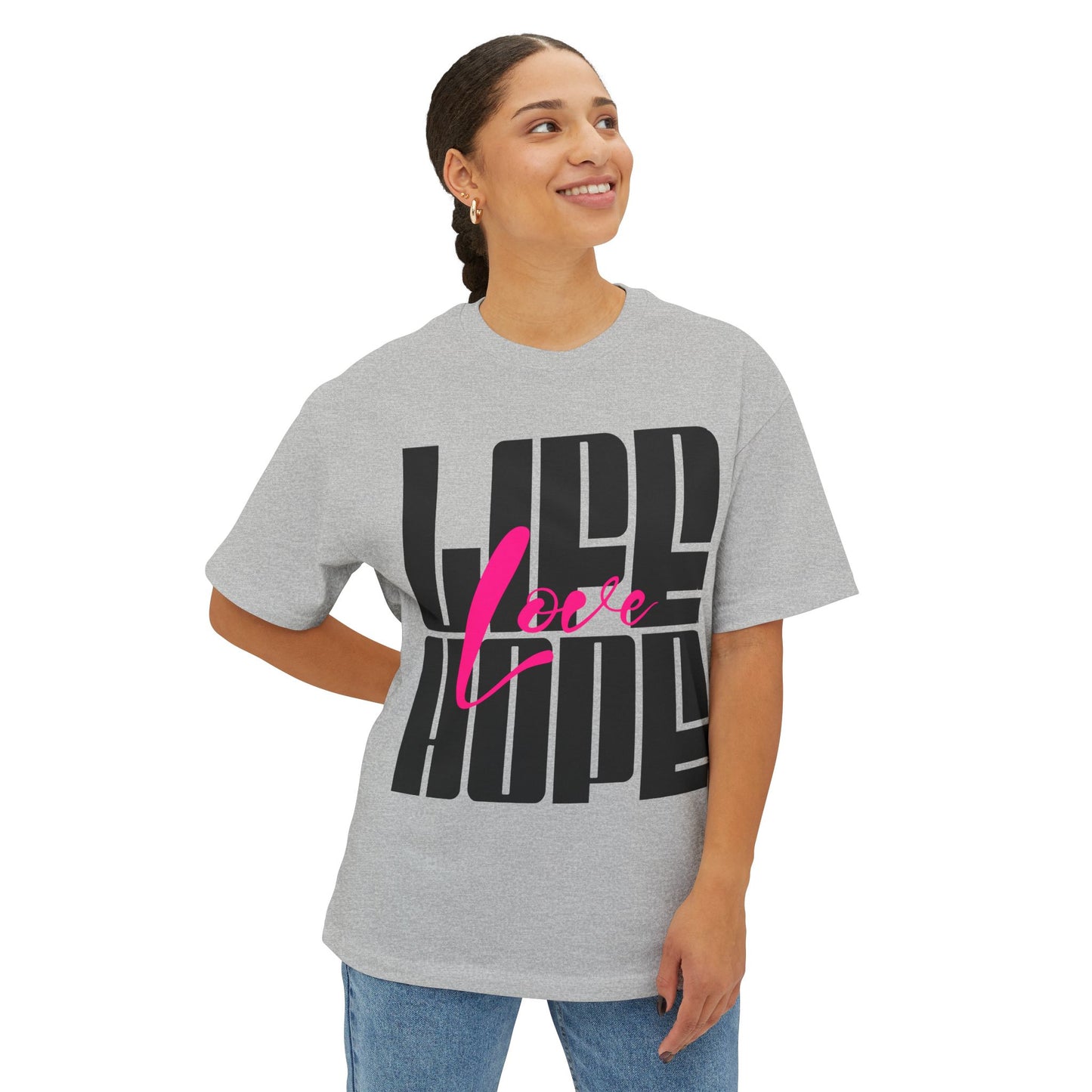 FPD - Love Life Hope Oversized Tee — Affirmation & Faith Statement Shirt