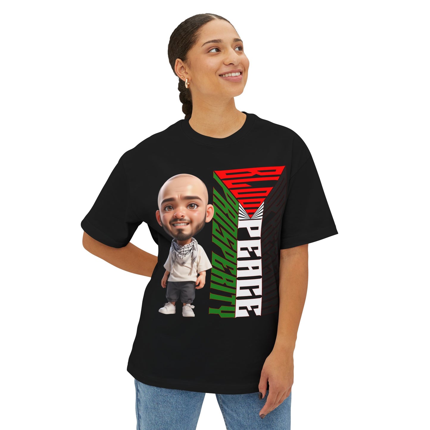 Palestinian Flag Freedom Peace Equality Oversized Tee – Solidarity Shirt - FPD