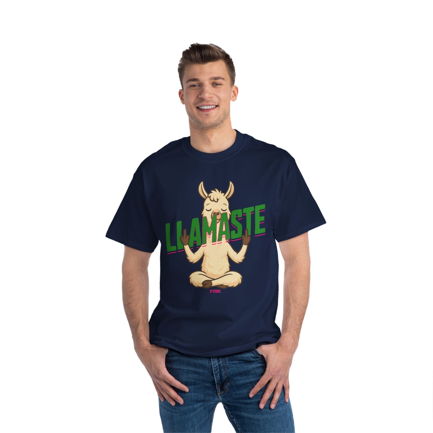 Funny Oversized T-Shirt Print – Yoga Llama Graphic Tee for Men & Women