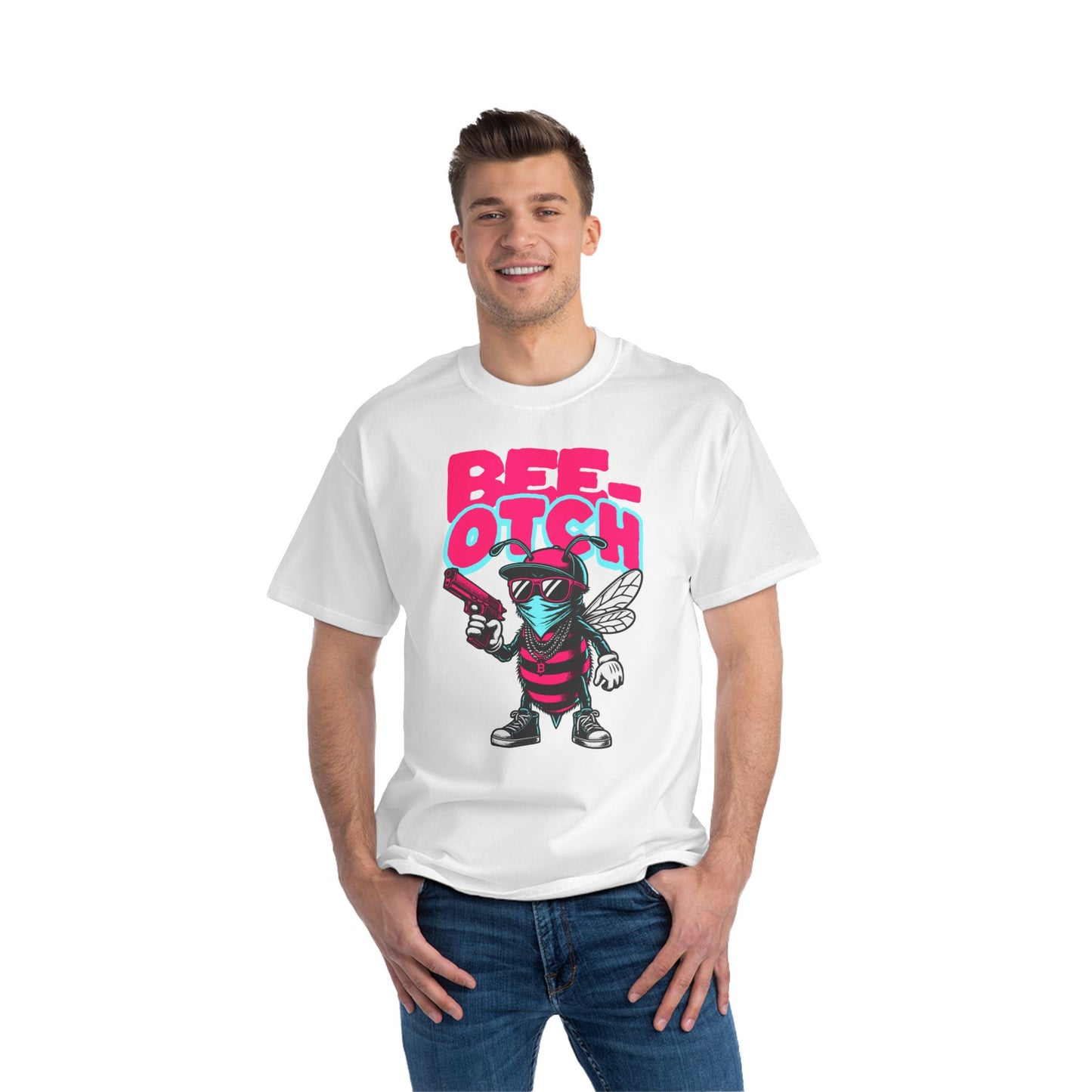 Bee-otch Oversized Graphic T-Shirt – Funny Streetwear Print Tee for Men & Women