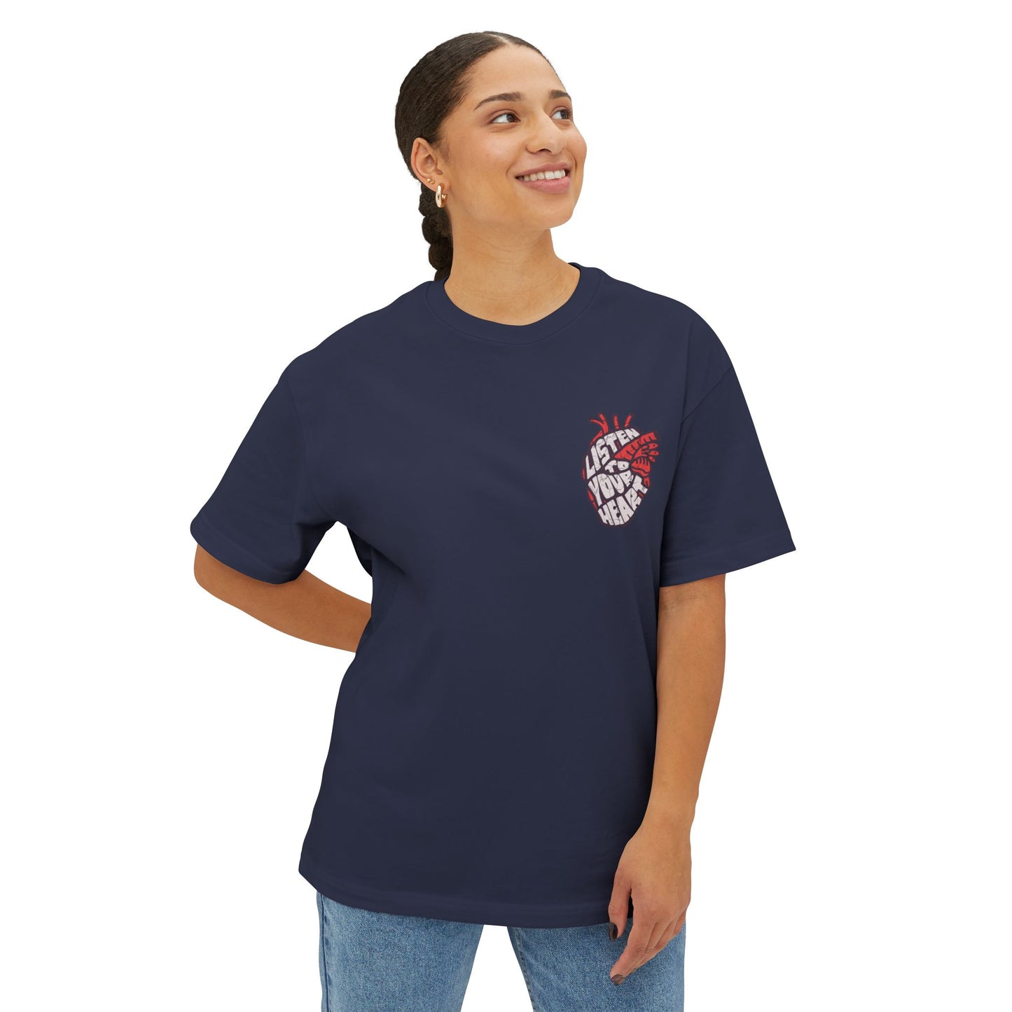 FPD - Listen to Your Heart Oversized Tee — Intuition & Emotion Statement Shirt