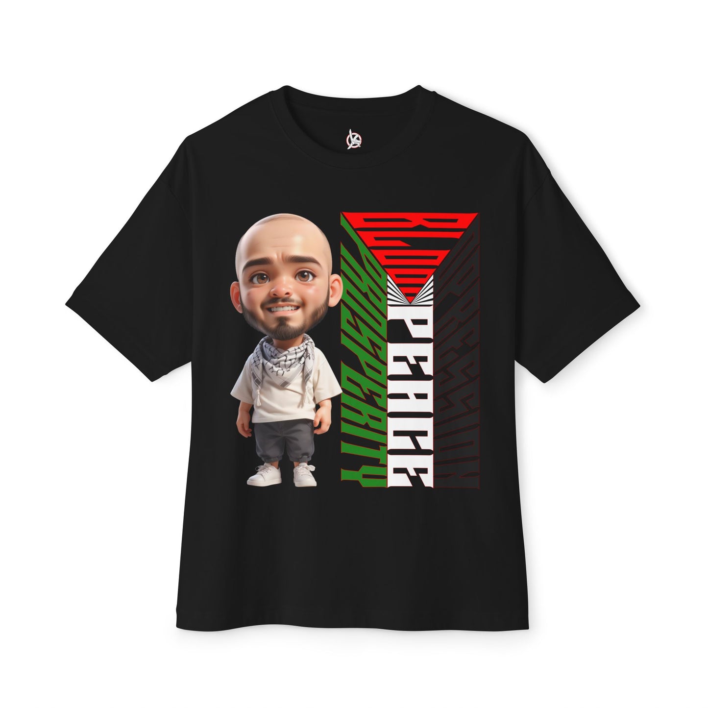 Palestinian Flag Freedom Peace Equality Oversized Tee – Solidarity Shirt - FPD