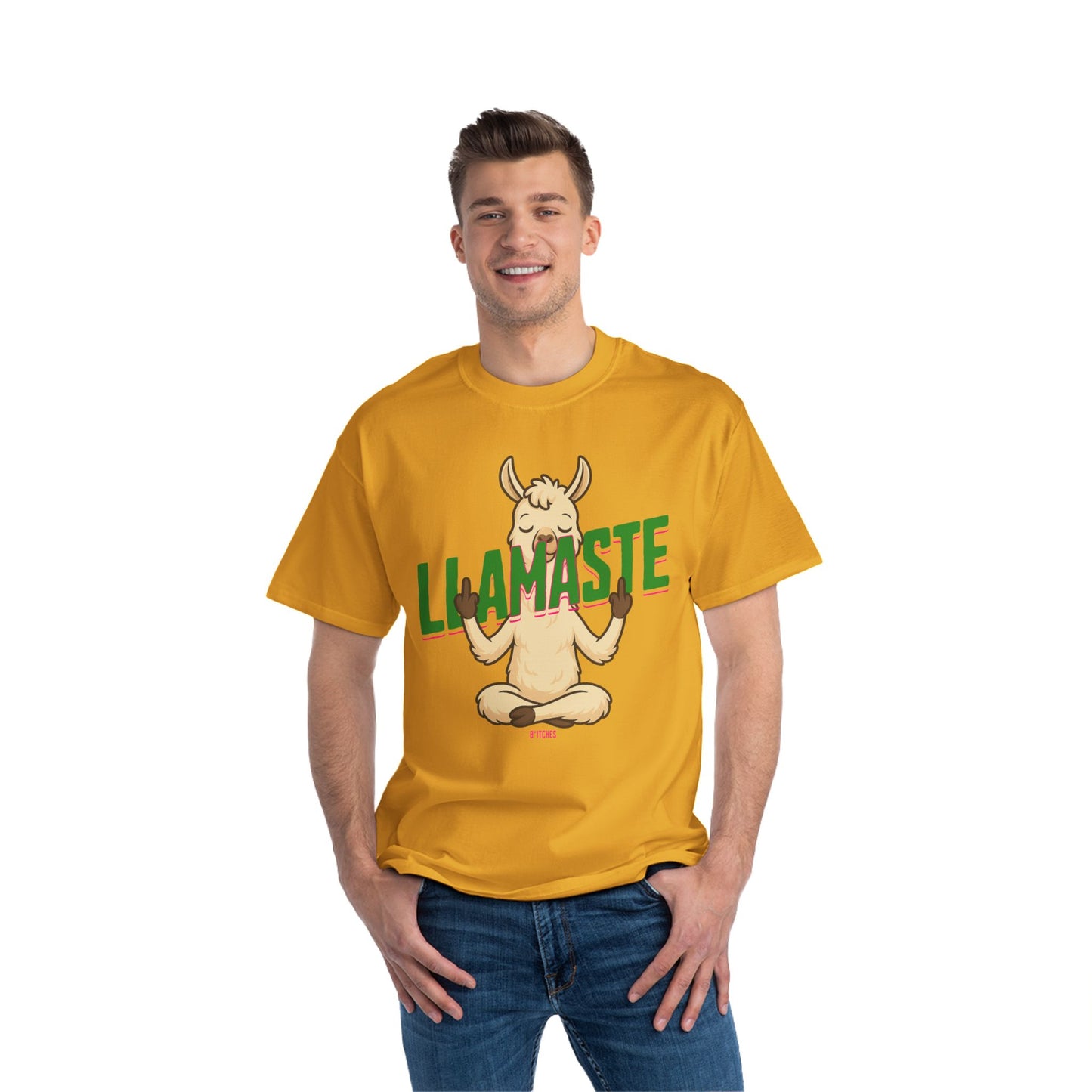 Funny Oversized T-Shirt Print – Yoga Llama Graphic Tee for Men & Women