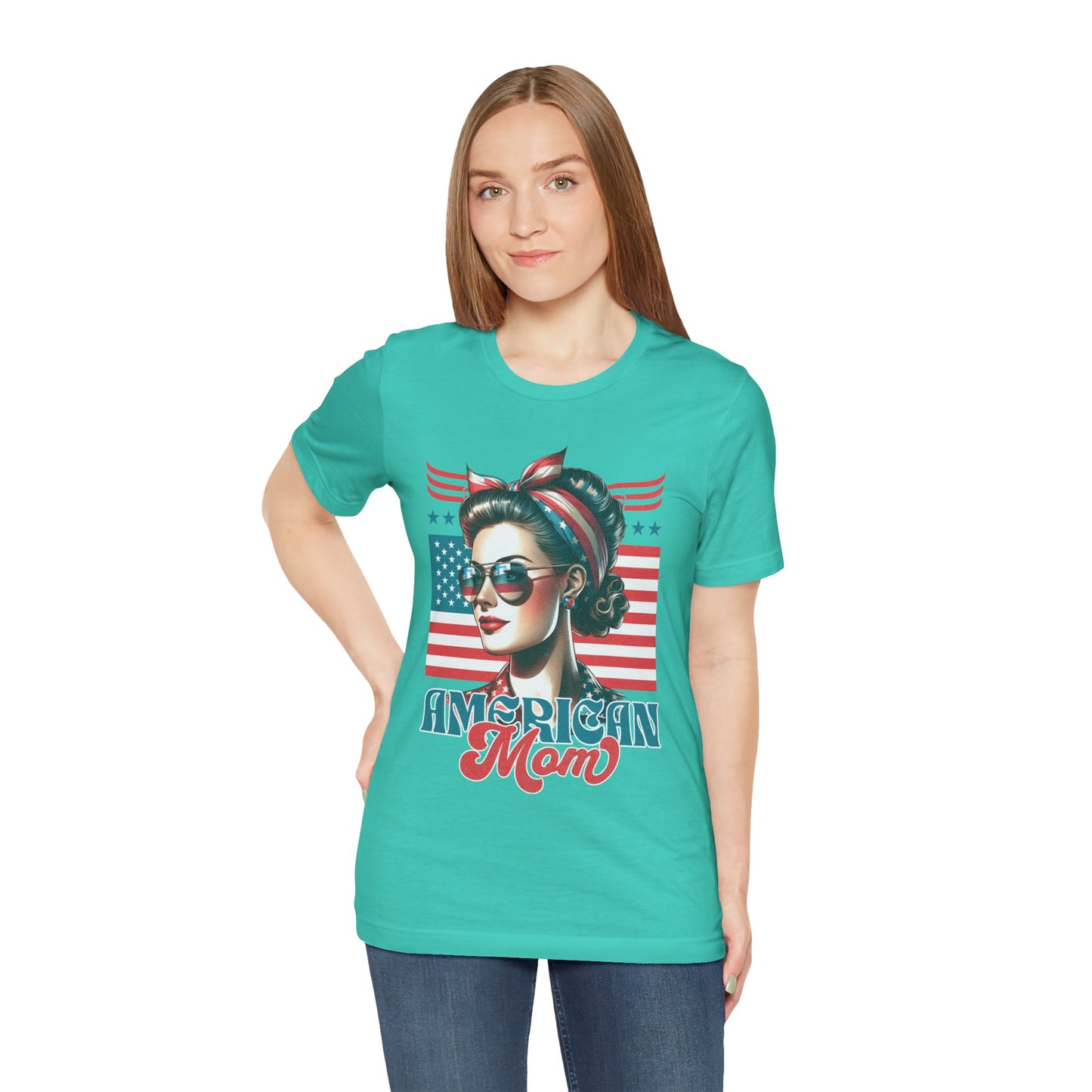American Mom T-Shirt – Patriotic Tee for Moms