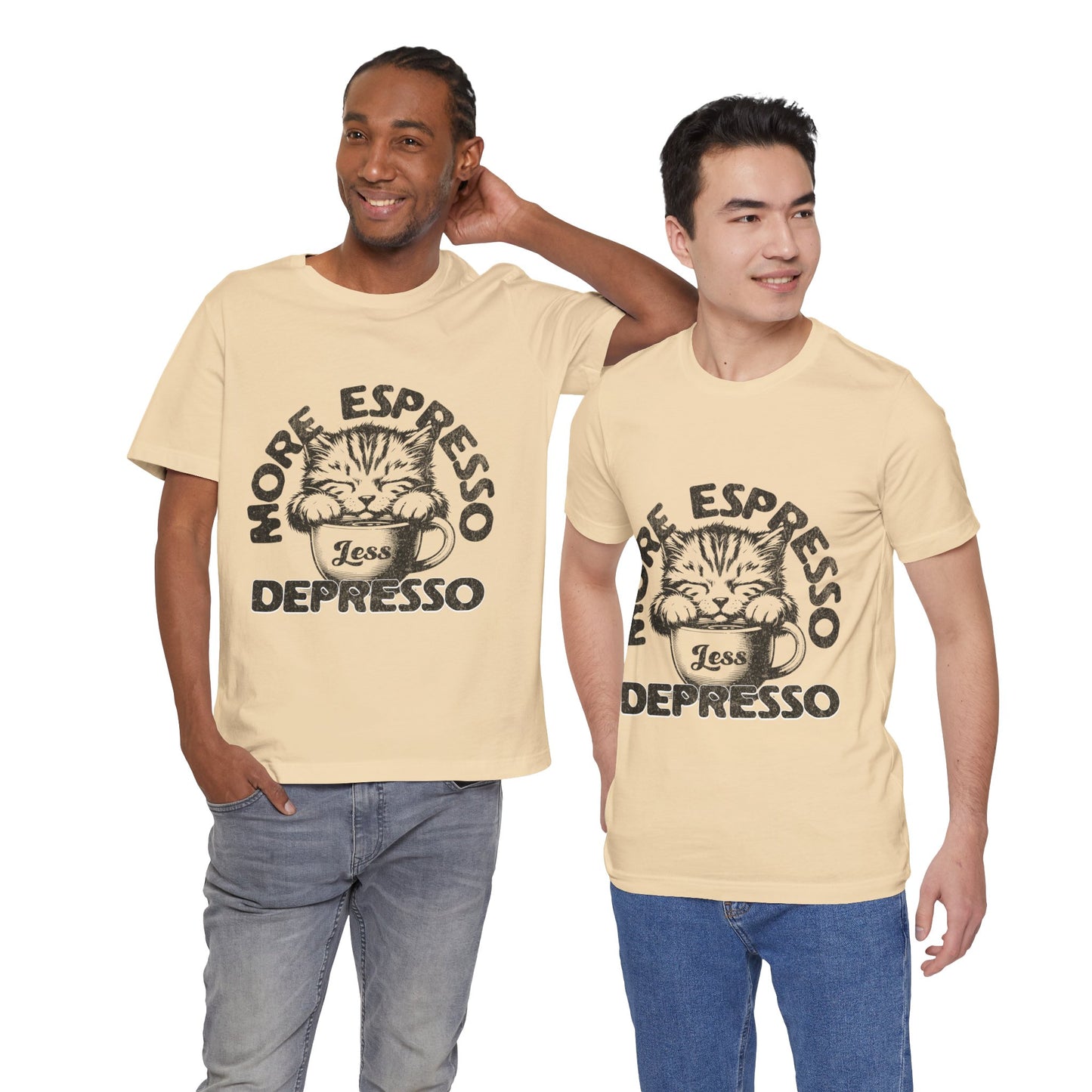 FPD - Unisex T-shirt - More Espresso Less Depresso Tee – Coffee Humor Statement Shirt