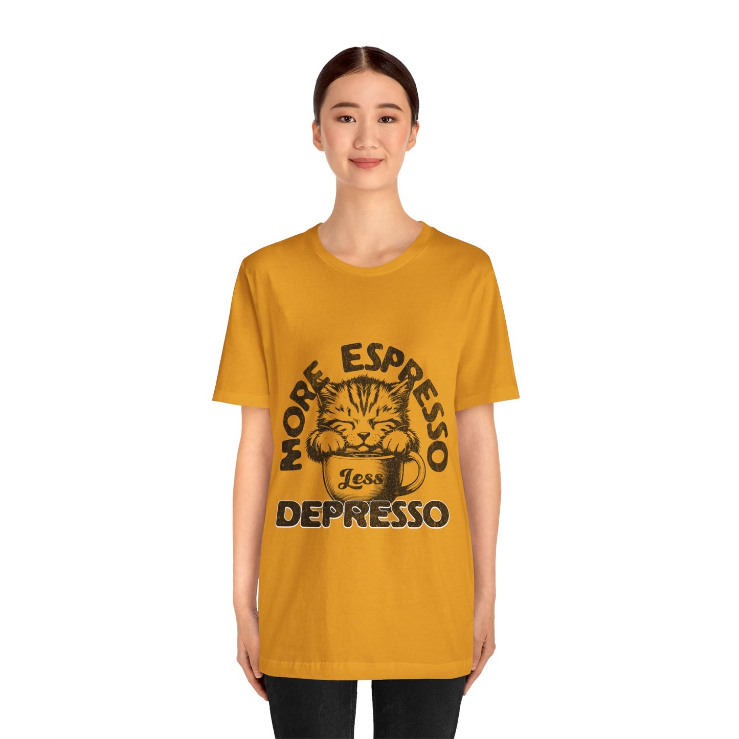 FPD - Unisex T-shirt - More Espresso Less Depresso Tee – Coffee Humor Statement Shirt