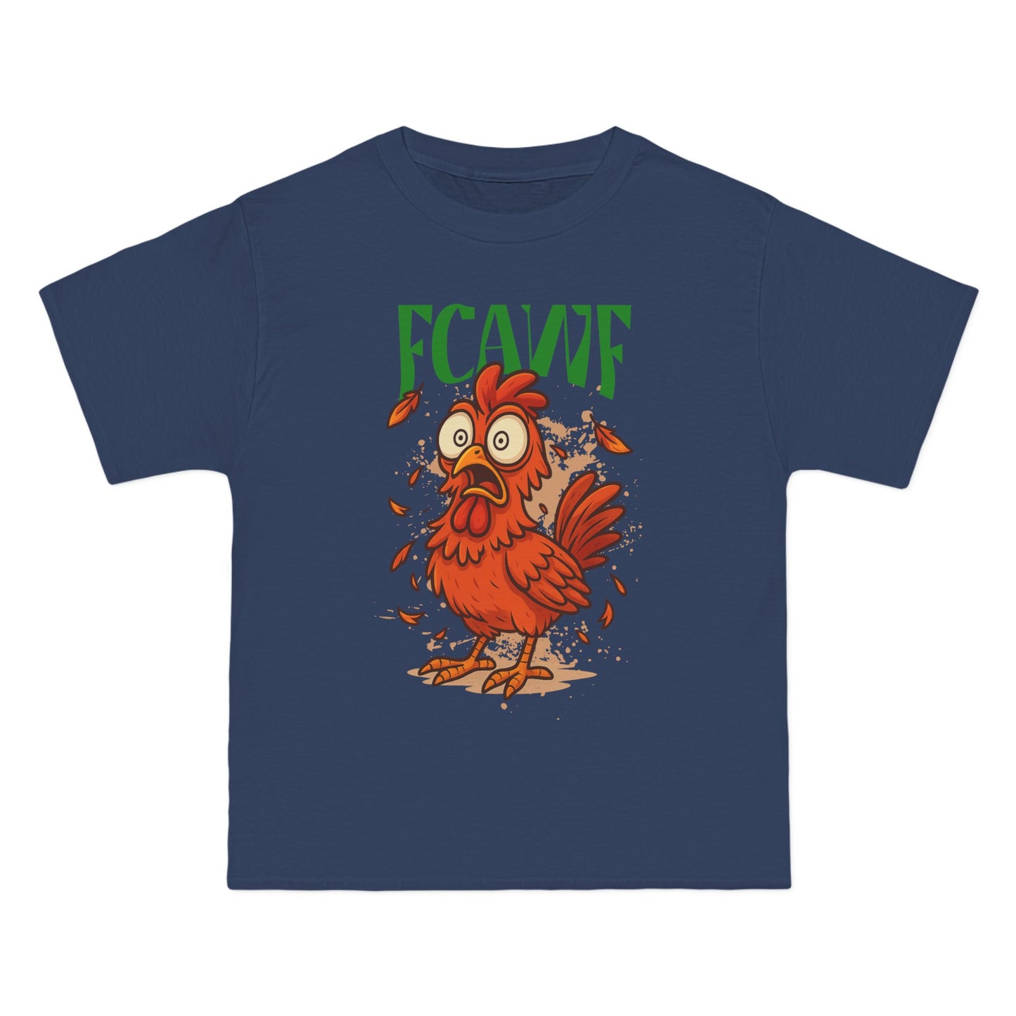 Funny Oversized Chicken T-Shirt – Graphic Tee Print for Men & Women | Shocked Chicken Cartoon Design