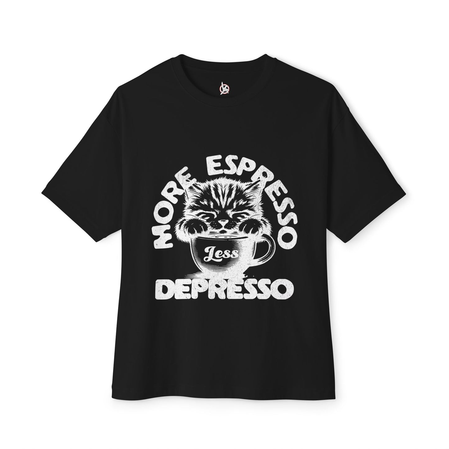 FPD - More Espresso Less Depresso Oversized Tee – Coffee & Mood Statement