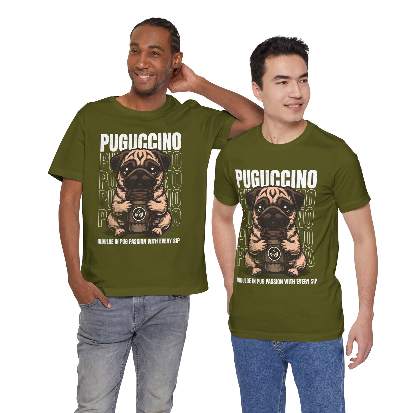 FPD - Unisex T-shirt - Puguccino Tee – Coffee & Pug Lover Statement Shirt