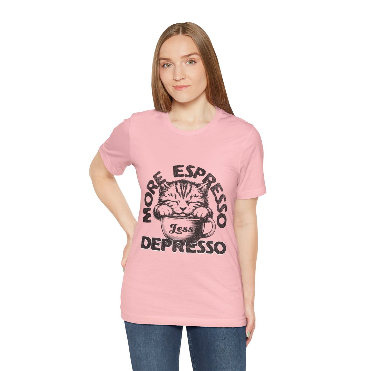 FPD - Unisex T-shirt - More Espresso Less Depresso Tee – Coffee Humor Statement Shirt
