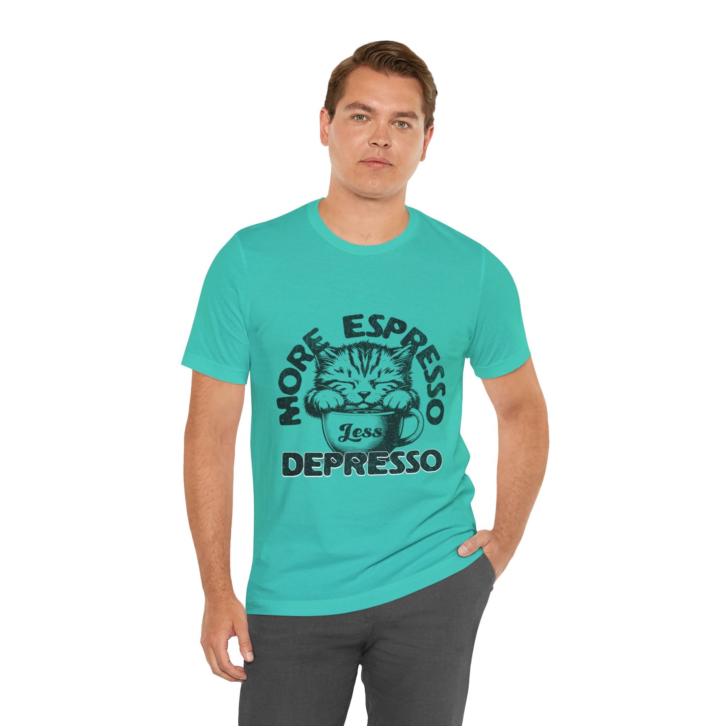 FPD - Unisex T-shirt - More Espresso Less Depresso Tee – Coffee Humor Statement Shirt