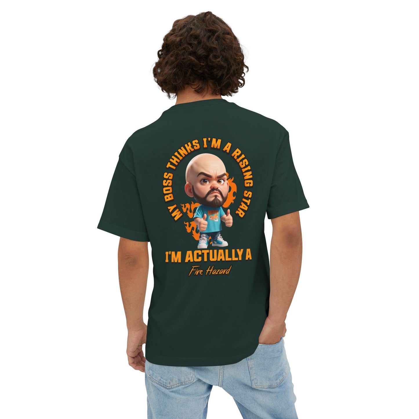 Rising Star or Fire Hazard Oversized Tee – Funny Boss & Workplace Humor Shirt