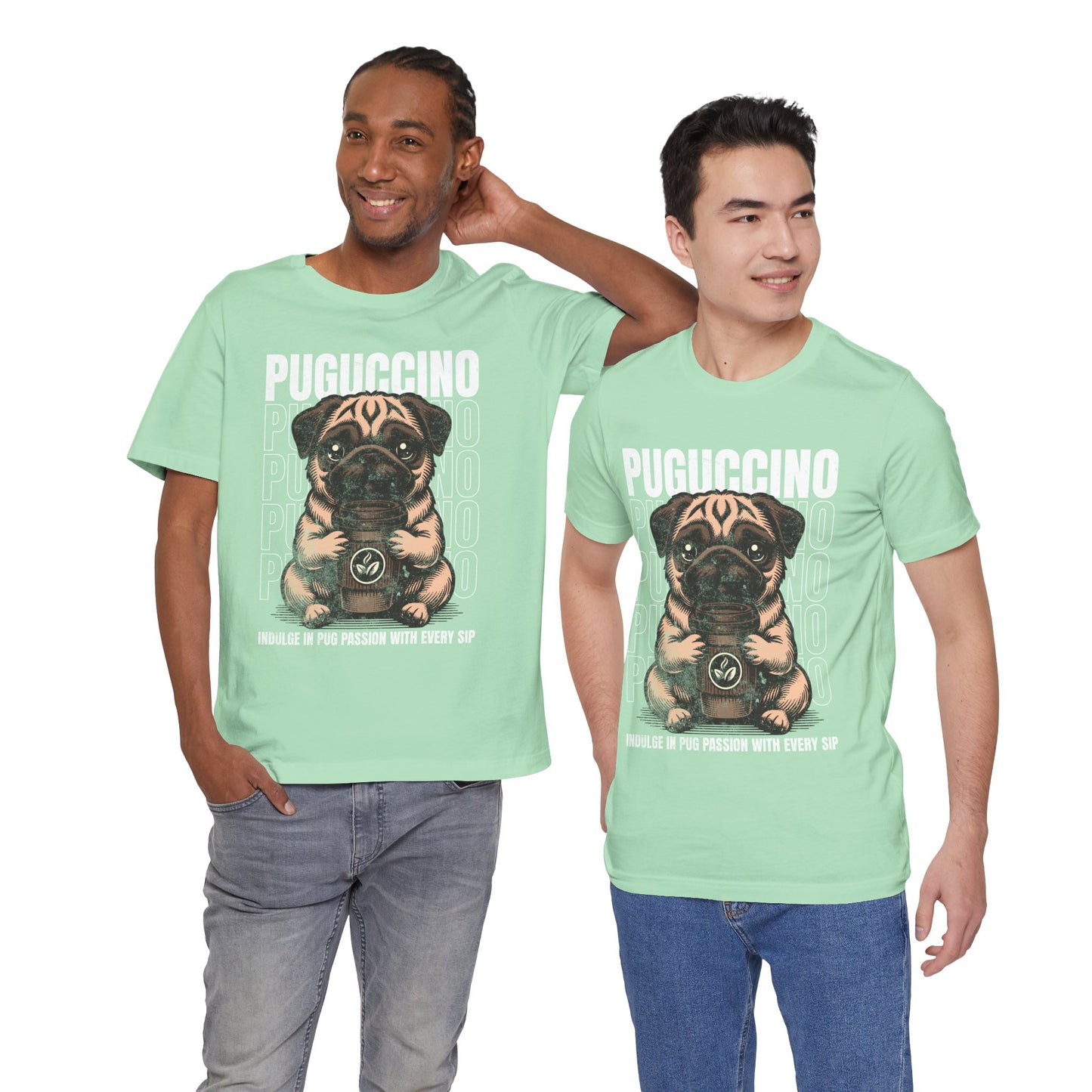 FPD - Unisex T-shirt - Puguccino Tee – Coffee & Pug Lover Statement Shirt