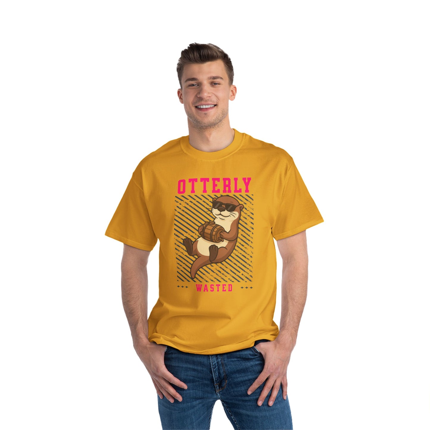 Otterly Wasted Oversized T-Shirt – Funny Animal Pun Graphic Tee | Custom Beer Party Print