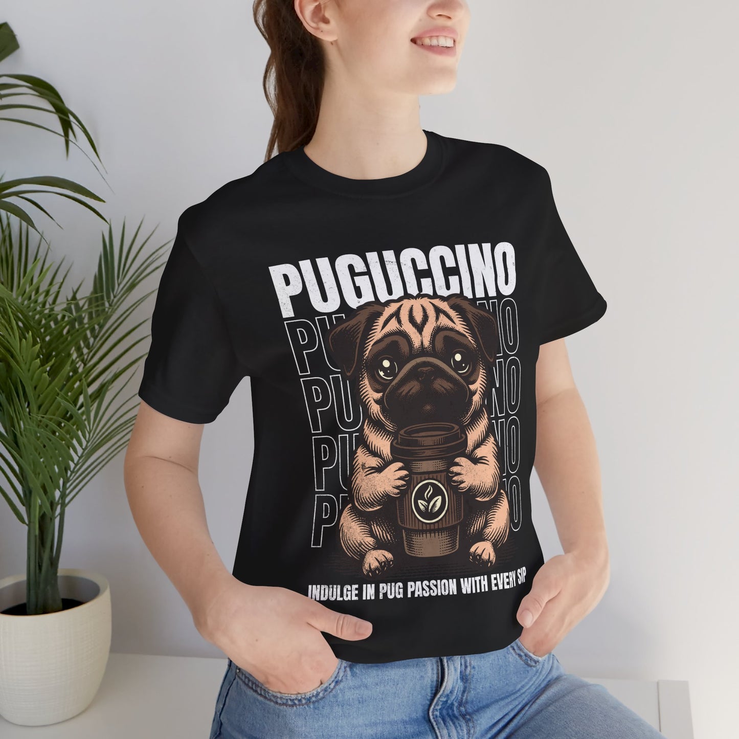 FPD - Unisex T-shirt - Puguccino Tee – Coffee & Pug Lover Statement Shirt