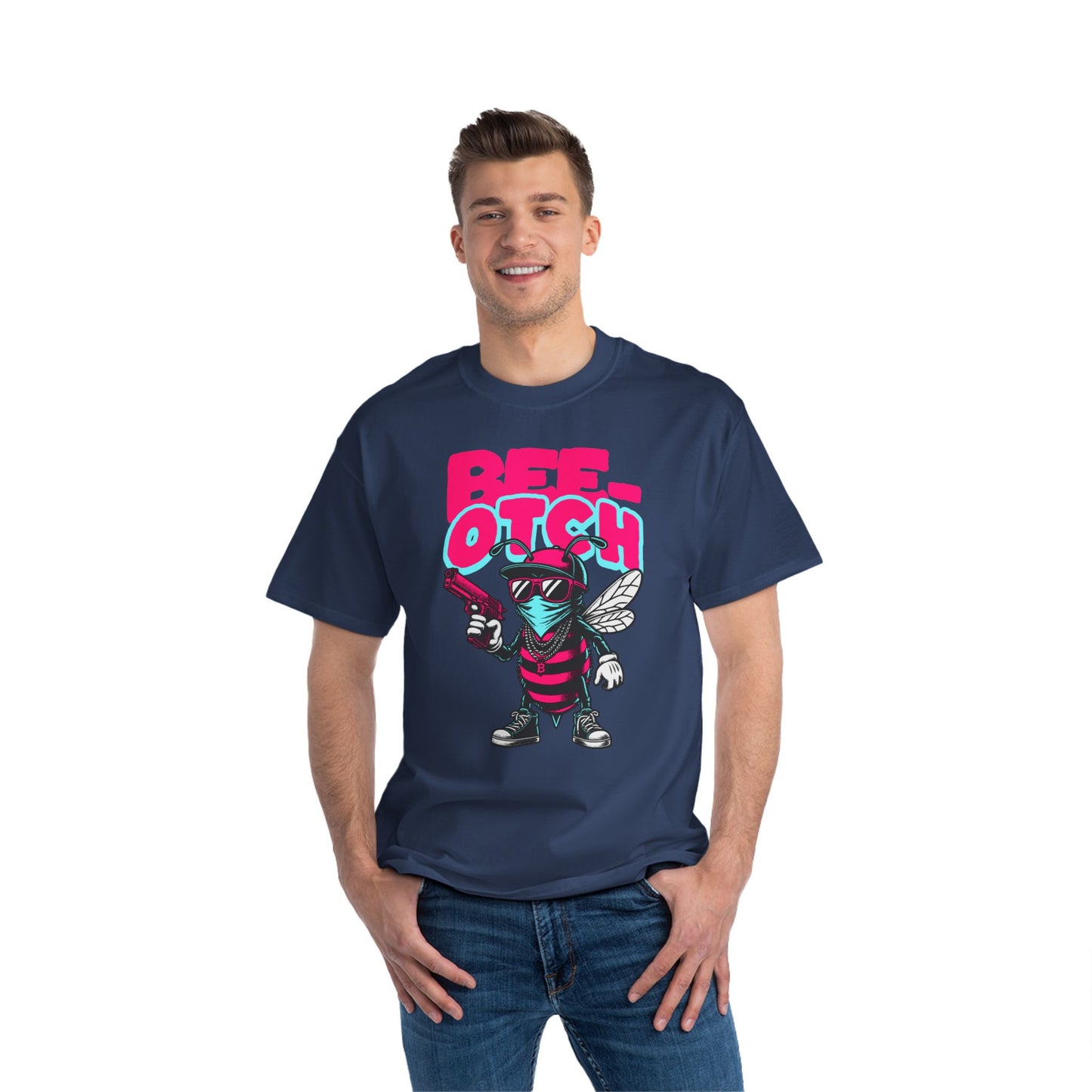 Bee-otch Oversized Graphic T-Shirt – Funny Streetwear Print Tee for Men & Women