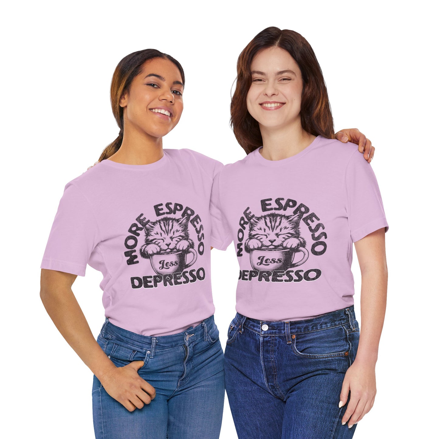 FPD - Unisex T-shirt - More Espresso Less Depresso Tee – Coffee Humor Statement Shirt
