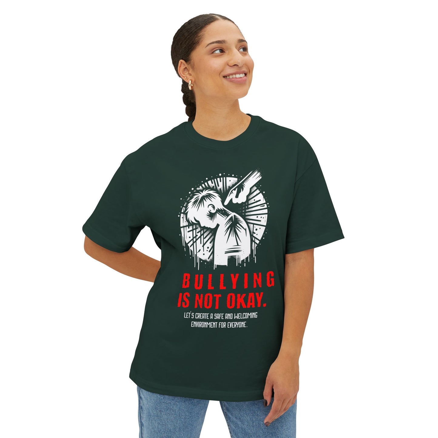 FPD - Bullying Is Not Okay Oversized Tee — Anti-Bullying Statement Shirt